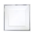 thumbnail image 4 of Exquisite Wedding & Party Dinnerware, Disposable Plastic Square Dinner Plates (10.75 Inch) - White with Silver Rim - 40 Pack, 4 of 8