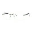 thumbnail image 4 of Rimless Hustler Retro Gangster Rapper Rectangle Luxury Fashion Eyeglasses Silver Black, 4 of 8