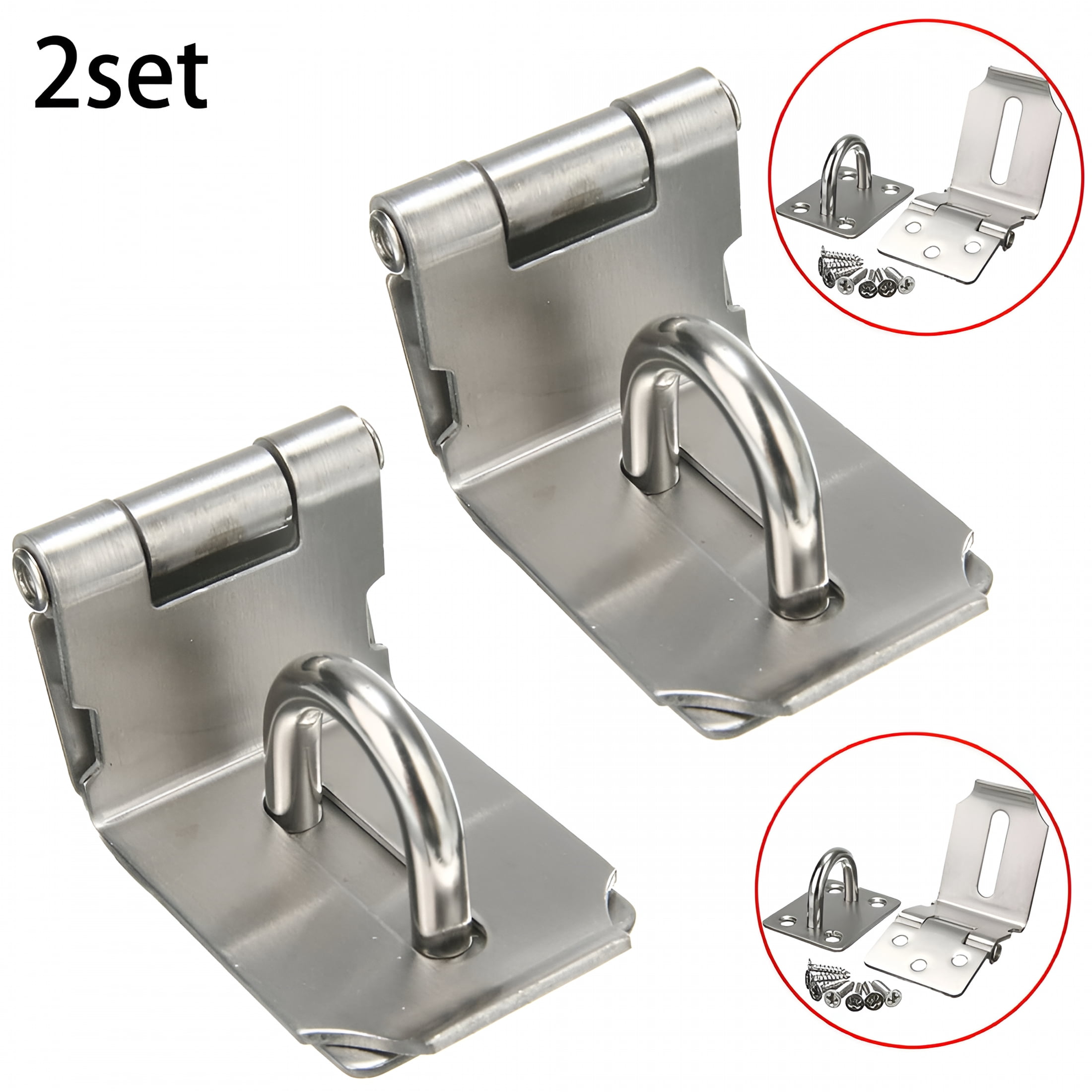 YOUNTHYE 6Sets Stainless Steel Hasp And Staple Heavy Duty Shed Door - View #10