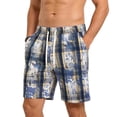 thumbnail image 5 of Thousandth Men's Plus Size Casual Elastic Waistband Fashionable Drawstring Checkered Athletic Five Point Ice Silk Quick Drying Shorts, 5 of 7