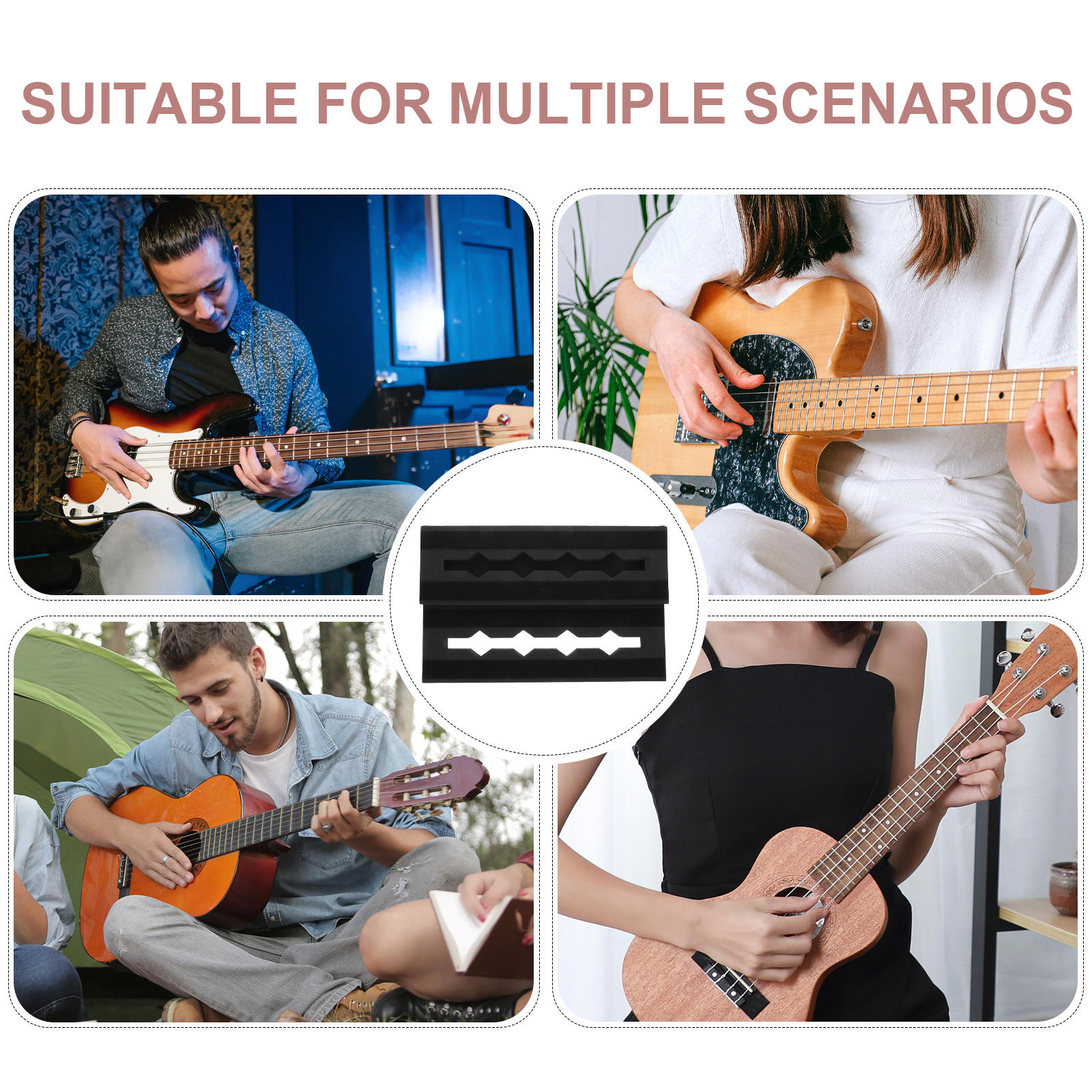 FOMIYES Lightweight Eva Material Guitar Effect Board Black with Cable Slots and Shock Absorbing Surface