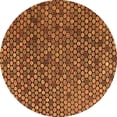 thumbnail image 1 of Ahgly Company Indoor Round Abstract Orange Modern Area Rugs, 4' Round, 1 of 4
