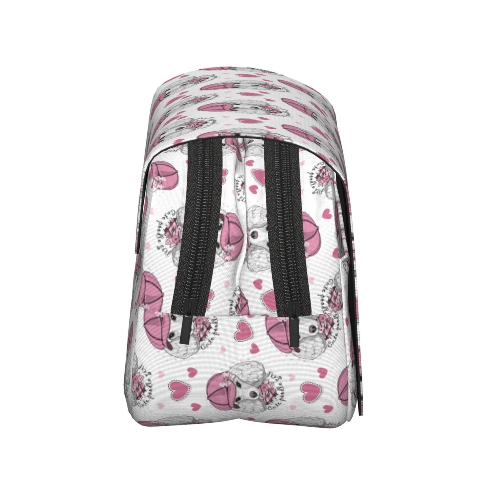 Rateoe Cute Poodle Dog Pattern Double Clamshell Pen Case, Storage Organizer with Two Zipper Compartments– Holds Up to 50 Pencils & Pens