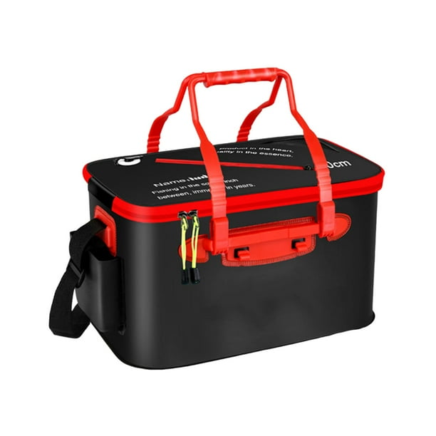 Cubo de pesca, cubo plegable para peces, contenedor para peces vivos, multifuncional Negro M