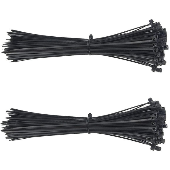 Cinchos de 20cm ZinchoColorsBlack 2Paq 200Pzas 20cm 2.5mm Negro Nailon A prueba de ácidos Autoextinguible.