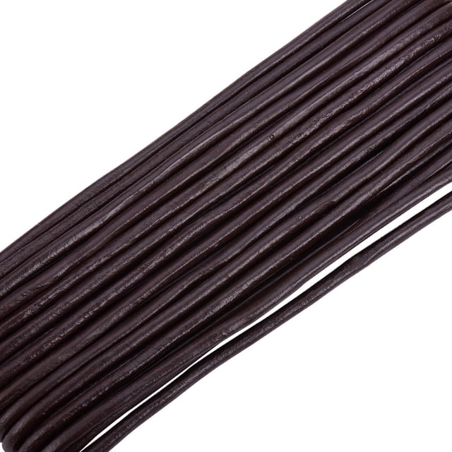 HAOAN 1Roll 21.9 Yards Genuine Round Leather String Cord 3mm Rope for Saddle Brown Leather String Cord for Making Necklaces Bracelets Braiding Wraps Crafts and Hobby Projects