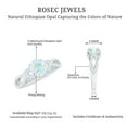 thumbnail image 5 of Rosec Jewels Genuine Opal Engagement Ring with Diamond - 6 mm Round Ethiopian Opal Ring (AAA Quality), 14K White Gold, US 12.50, 5 of 9