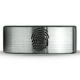 thumbnail image 2 of Tungsten Security Fingerprint Scan Band Ring 8mm Men Women Comfort Fit Brushed Gray Flat Cut Black Polished, 2 of 4