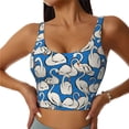 thumbnail image 1 of Balery Swan Birds Sujetadores deportivos con espalda cruzada para mujer, acolchados, sin costuras, de alto impacto, ideales para yoga, gimnasio, entrenamiento y fitness.-Large, 1 of 8