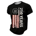 thumbnail image 4 of CUSTG Men T-Shirts O-Neck Anniversary Graphic T Shirt Patriotic Short Sleeve Tee For Casual Wear Comfortable Shirt Celebrate America's 250th Anniversary Breathable 1776-2026 4th Of July Tops, 4 of 4