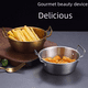 thumbnail image 4 of Cuenco de acero inoxidable Cuenco de doble oreja Cesta para bocadillos Bocadillo para bocadillos Pollo frito Papas fritas Estilo Ensalada Cuenco para olla caliente Cuenco para salsa Cuenco para, 4 of 4