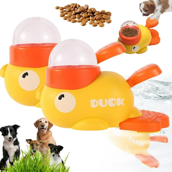 Cat Slot Machine Treat Dispenser, 2-in-1 Duck Treat Dispenser Puzzle Feeder for Cats and Dogs, Slow Feeder for Mental Stimulation and Fun Training