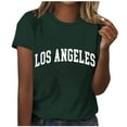 thumbnail image 4 of YHAJDS T Shirts for Women Short Sleeve Round Neck Letter Print Casual Pullover Summer, 4 of 5