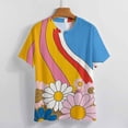 thumbnail image 3 of Nostalgic Vintage Floral T Shirts Basic T-Shirt Short Sleeve Ladies Tee Shirt Summer Graphic Clothing, 3 of 6