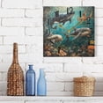 thumbnail image 6 of Ancient Sea Animals Wall Clock Decorative Square Silent Non-Ticking Operated Clocks Aesthetic for Bedroom Living Room, 6 of 8