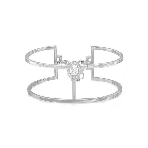 Messika Manch Glam'Azone Diamond 2 Row Bracelet 18K White Gold 0.36Cttw SZ Small