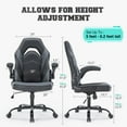 thumbnail image 5 of CONCETTA Gaming Desk Chair, Ergonomic PU Leather Height Adjustable Office Chairs for Adults , for Home Office ,Gray, 5 of 7