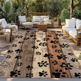 thumbnail image 2 of Brown Beige Outdoor Rug for Patio/Deck/Porch, Non-Slip Large Area Rug 5 x 8 Ft, Rustic Farmhouse Dog Paw Vintage Indoor Outdoor Rugs Washable Area Rugs, Reversible Camping Rug Carpet Runner, 2 of 8
