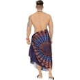thumbnail image 4 of HAPPY BAY Men's Standard Casual Sarong Long Pareo Beach Wrap One Size Royal, Mandala Summer Vacation Aloha, 4 of 4