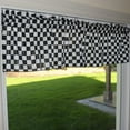 thumbnail image 2 of Cotton Window Valance Checkered Print 58" Wide Racecar 1 Inch Checkerboard Black and White, 2 of 3