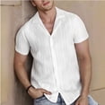 thumbnail image 2 of Men's New Casual Knitted Cardigan, Cool Hollow Out Short Sleeve Shirt, Summer Top, Soft Breathable, Lightweight,White,2XL, 2 of 5