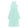 thumbnail image 5 of Eandarui Flower Girl Halter Chiffon Long Dress Junior Wedding Bridesmaid Dress Pageant Birthday Dance Mint Green 12, 5 of 6