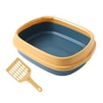 thumbnail image 3 of Caja de arena semiabierta Salvador para gatos portátil desmontable Amarillo Azul Bandeja de arena para gatos, 3 of 10