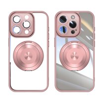 for iPhone 12 Magnetic Clear Case Compatible with MagSafe, Drop Protection Ultra Slim Shockproof Anti-Scratch Phone Case with Camera Lens Protector Dust-Proof for Men Women - Pink