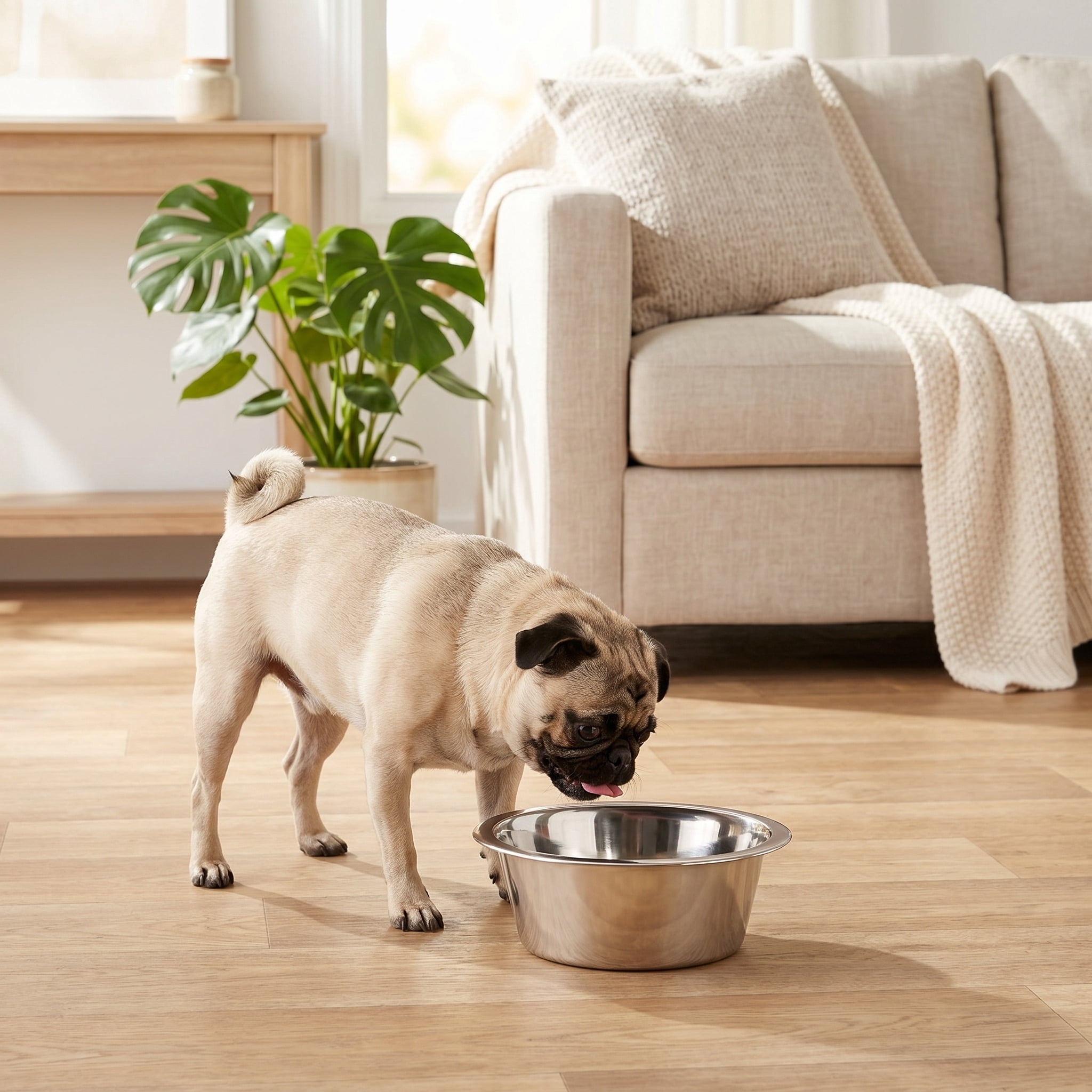 (3 pack) Vibrant Life Medium 4.2-Cup Stainless Steel Pet Bowl, Silver