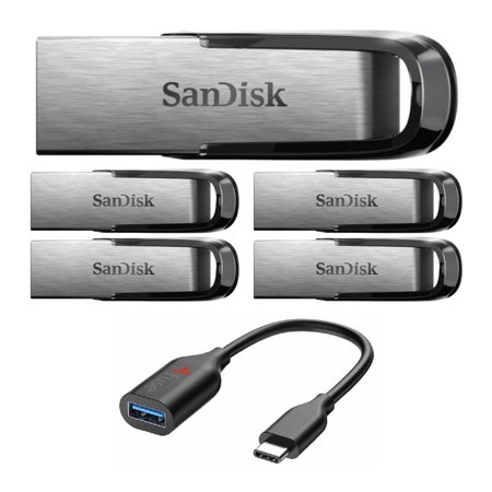 UPC: 0196271819257 | SanDisk 32GB Ultra Flair USB 3.0 Flash Drive (5-Pack) with USB-C Adapter