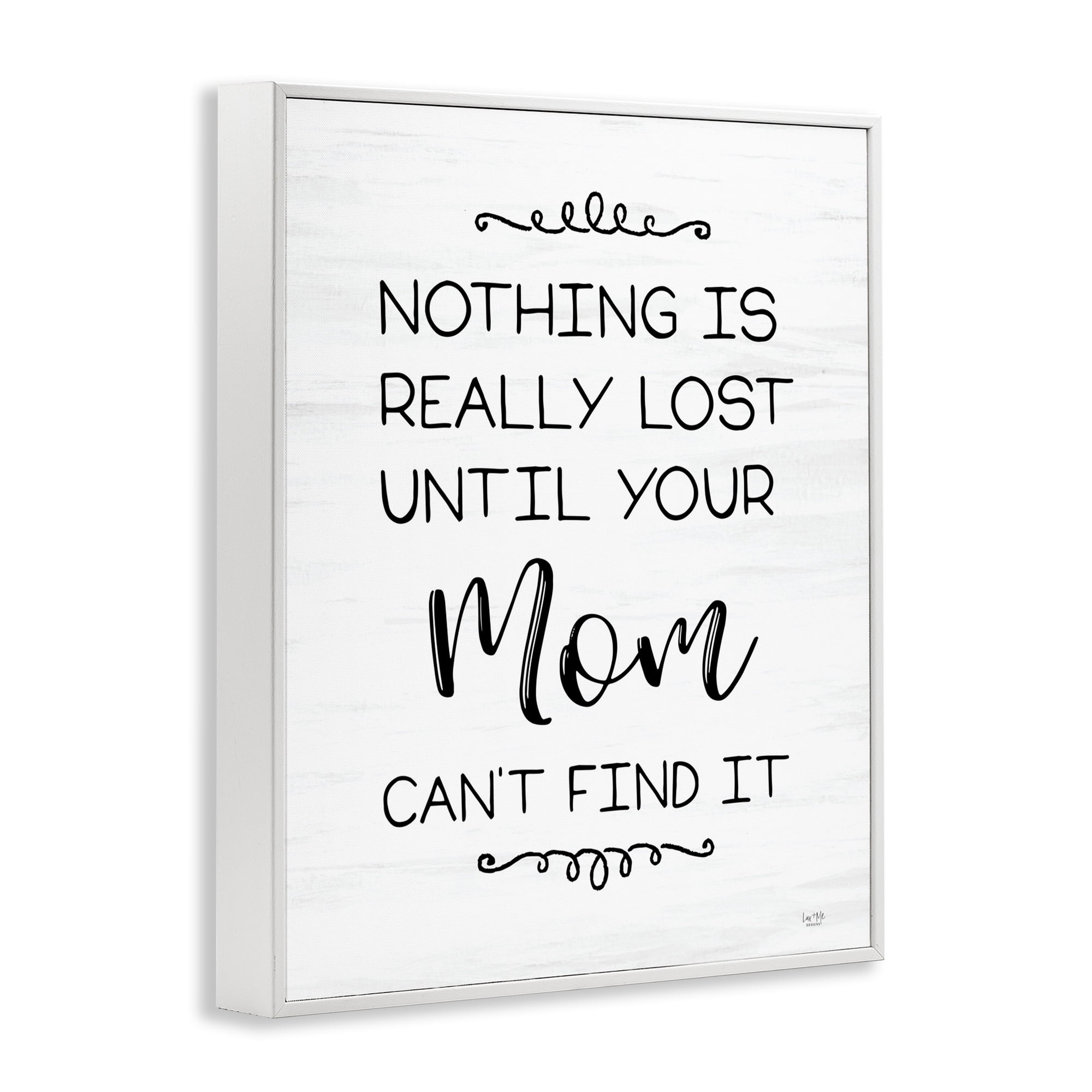 Stupell Industries Funny Nothing Is Lost Typography Painting White Framed Art Print Wall Art, 24 x 30