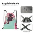 thumbnail image 4 of Xecao Cats On Broomstick Pattern Sports Drawstring Backpack - String Swim Gym Bag with Wet Proof Pocket for Women&Men-Medium, 4 of 6