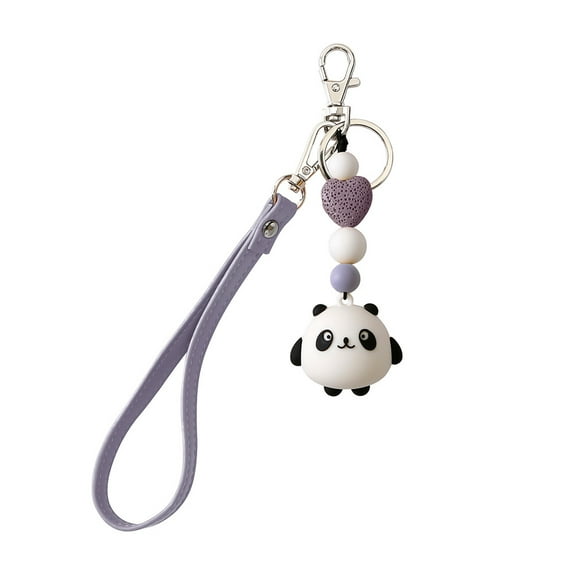 Zehuanyu Keychain Plush Panda Keychain Cute Animal Keychain Miss 14X4X1.5CM Lavender