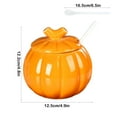 thumbnail image 3 of Litrail Pumpkin-Shaped Ceramic Airtight Jar with Lid & Spoon, Heat-Resistant for Spice/Tea/Candy Storage, Halloween Thanksgiving Fall Kitchen Decor, 3 of 6