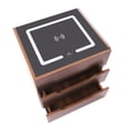 thumbnail image 4 of Modern 3 Drawers Nightstand Bedroom Storage Bedside Table LED Lighting End Desk Brown, 4 of 10