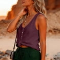 thumbnail image 5 of Babysbule Women's Sleeveless V Neck Button Tank Top Cotton Crinkle Fabric Loose Casual Summer Blouse for Daily Wear Dating Vacation Work, 5 of 7