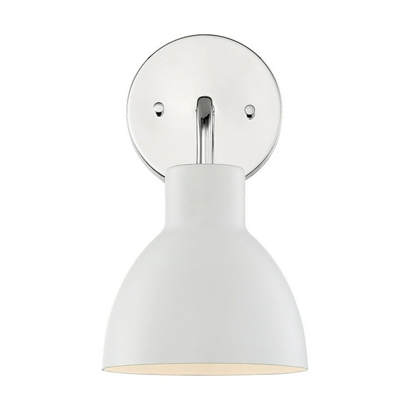 60/6781 Nuvo Lighting Sloan-1 Light Bath Vanity-5.88 Inches Wide by 10.38 Inches High-Polished Nickel Finish-Matte White Shade Color