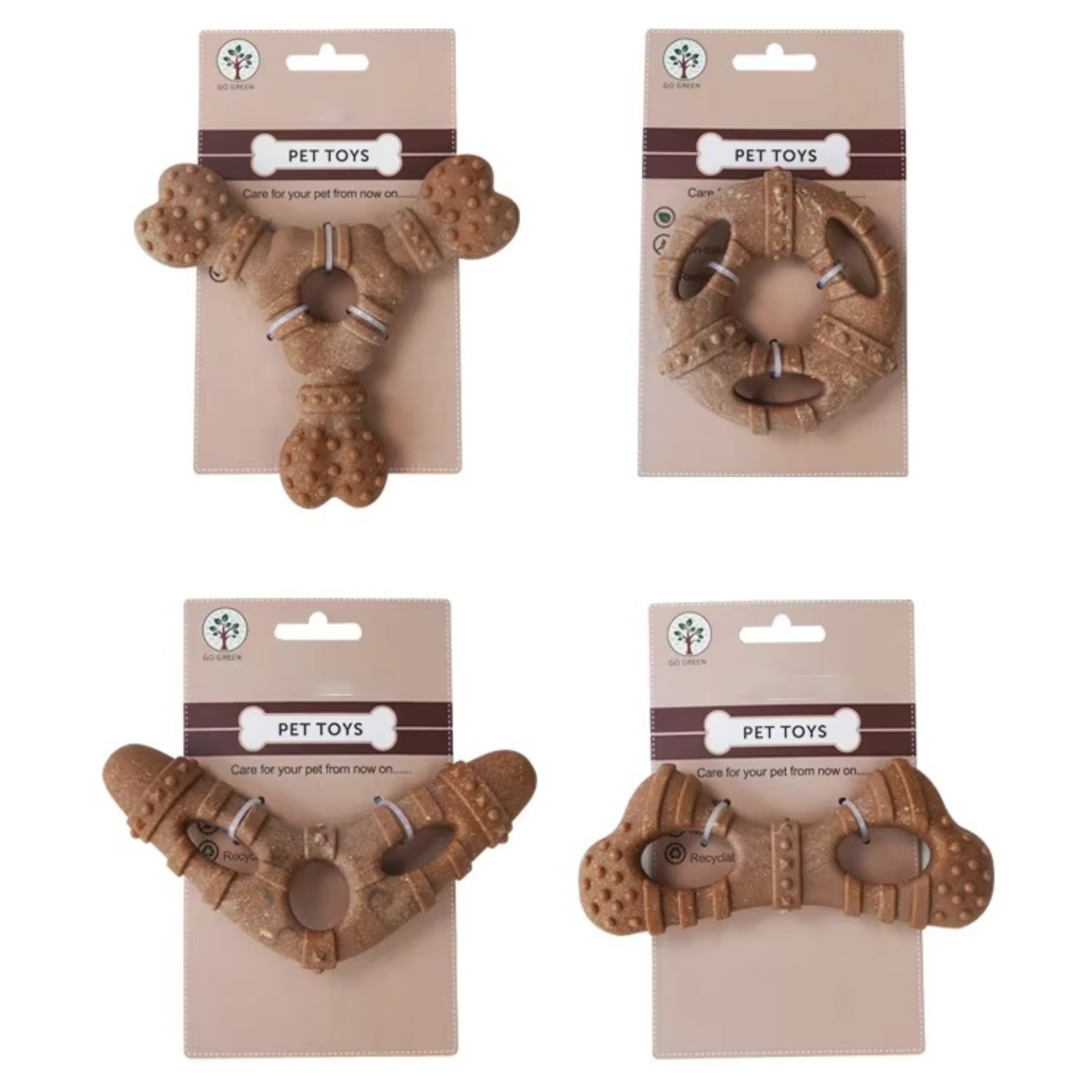 Newborn Dog Chew Toys,4 Pack Indestructible Dog Toys With Tough Wood-plastic Chew Toy Gift For Large Medium Small Breed