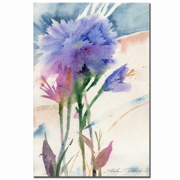 Sheila Golden 'Blue Carnation' 14 x 19 Canvas Art