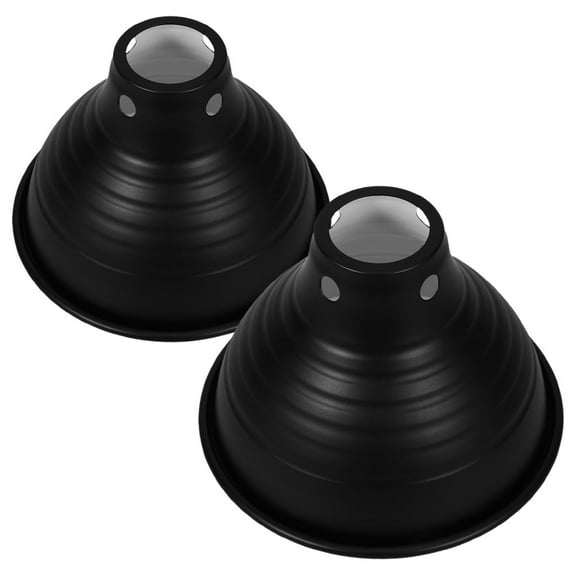 HEMOTON 2pcs Reptile Heat Lamp Dome with Ideal Black Lamp Shade for Tortoise Habitat Bearded Dragon Tank Full Spectrum Light