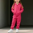 thumbnail image 3 of fatyb Boys Girls Sweatsuit Sets Fleece Lined Tracksuit Zip up Hoodies Sweatpants Activewear for School, 3 of 7