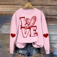 thumbnail image 2 of RKSTN Chandail de la Saint-Valentin pour Femmes, Chandail Uni Imprimé de Cœurs, Col Rond, Manches Longues, Coupe Ample, Chemisier, Hauts, 2 of 6