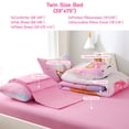 thumbnail image 4 of OKKEEY Smile Unicorn Twin Bedding Sets for Girls, 6 Pcs Kids Teens Comforter Set with Pink Flower Design, Machine Washable Bed in a Bag with Comforter, Sheets and Pillowcases, 4 of 10