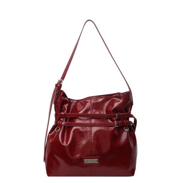 Bolso bandolera de PU para mujer, bolso Hobos elegante, bolso elegante de Color sólido para desplazarse