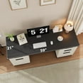thumbnail image 5 of 59-Inch Farmhouse Executive Desk – Wooden Home Office Computer Table with 3 Drawers, File Drawer & Storage Cabinet, 5 of 7