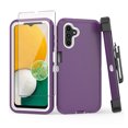 thumbnail image 1 of TASHHAR Samsung Galaxy A04S Case/A13 5G Case with Belt Clip Holster+Screen Protector Military Grade Heavy Duty Protection 3 in 1 Shockproof Armor Rugged for Galaxy A04S/A13 5G Phone - Purple+White, 1 of 8