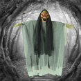 thumbnail image 3 of Fantasma colgante Decoraciones de Halloween Novedad Esqueleto aterrador eléctrico Bruja fantasma con sonido y ojos parpadeantes para fiesta en casa embrujada Barra temática de terror, 3 of 3
