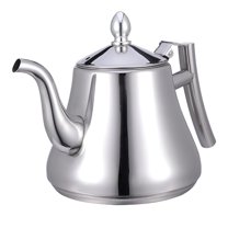 HIBIBUD 1L Stainless Steel Tea Kettle with Removable Strainer-Fast-Boiling Electric Pot for Home/Restaurant Use，Durable&Easy-Clean Design for Herbal/Black Tea Brewing Kettle Electric Stainless Steel