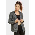 thumbnail image 2 of DailyWear Womens Long Sleeve Thin Cotton Full Zip Up Hoodie Jacket Charcoal Grey, Large, 2 of 4