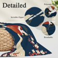 thumbnail image 3 of Japanese Style Pillow Covers 16"x24", Modern Cranes Cherry Flower Wave Navy Blue Soft Brushed Microfiber Breathable Throw Pillow Covers, Decorative Pillowcase with Zipper for Couch Sofa Bedroom, 3 of 9